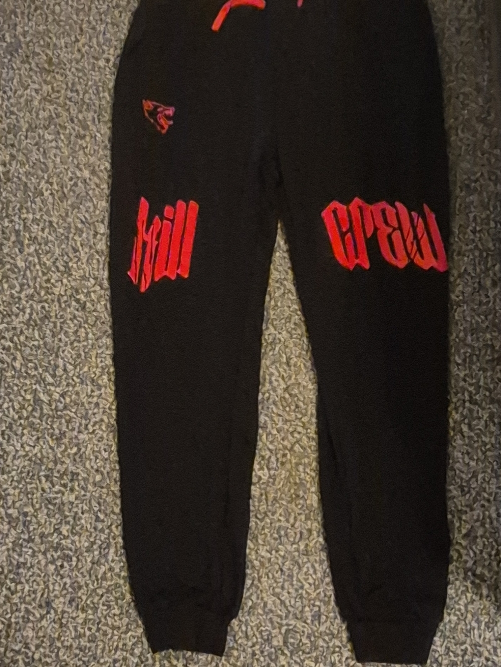 Kill Crew Black Sweatpants with Red Graphic